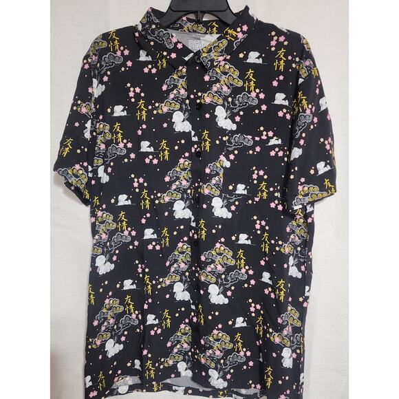 Snoopy and Charlie short sleeve button down shirt men size large - Picture 4 of 7